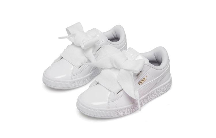 Кеды PUMA Basket Heart Patent Little, белый — фото 2