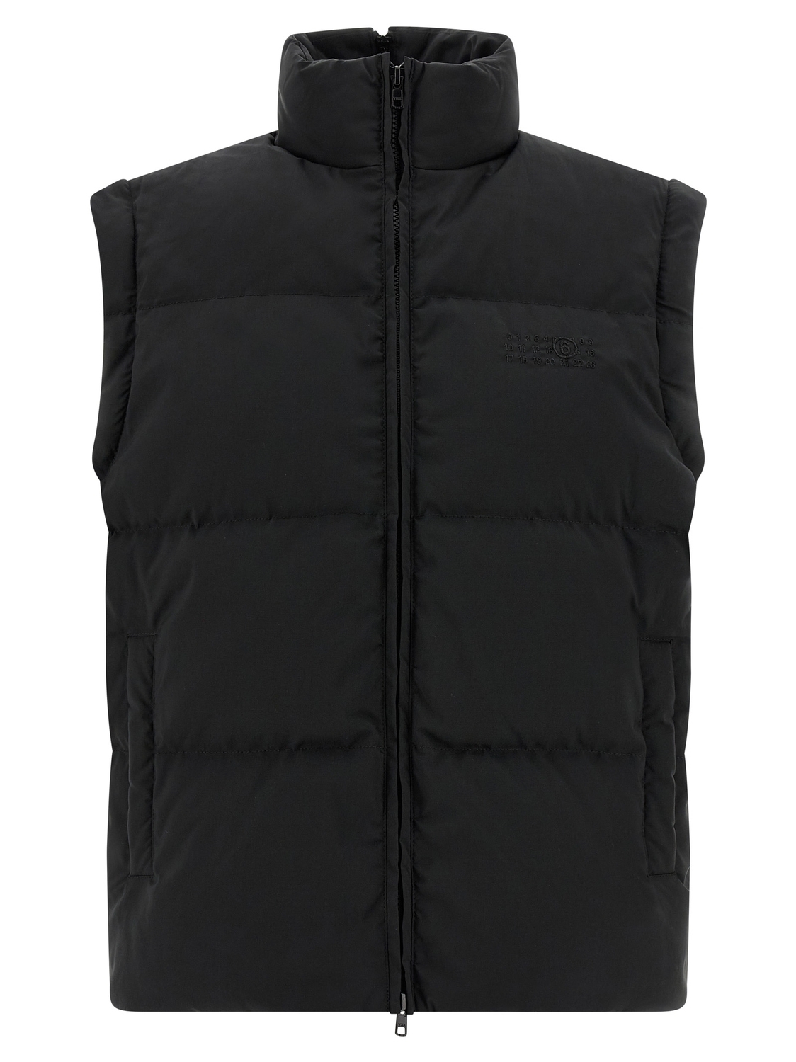 Пуховик с вышивкой 'Numeric signature MM6' MM6 Maison Margiela, черный — фото 2