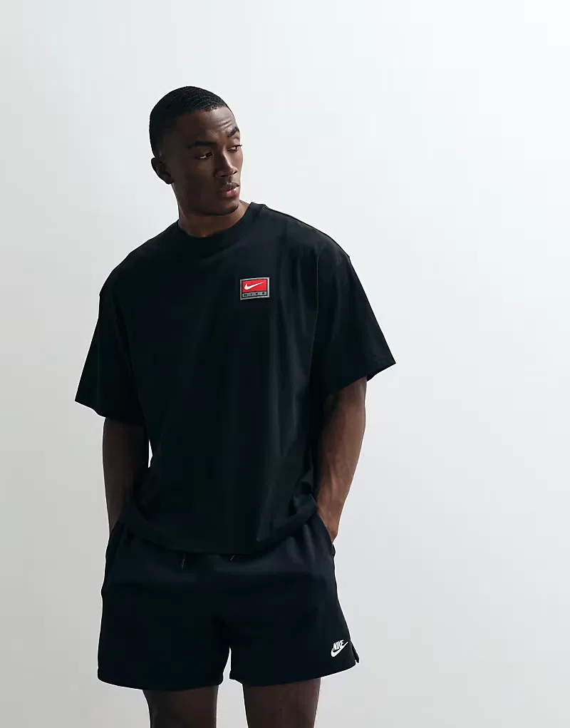 Футболка Nike Retro Logo свободного кроя оверсайз, черный