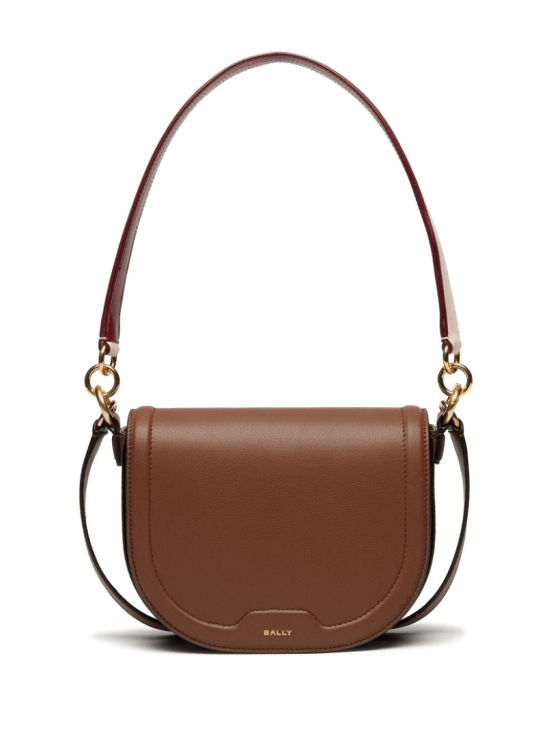 

Bally кожаная сумка через плечо с логотипом, коричневый