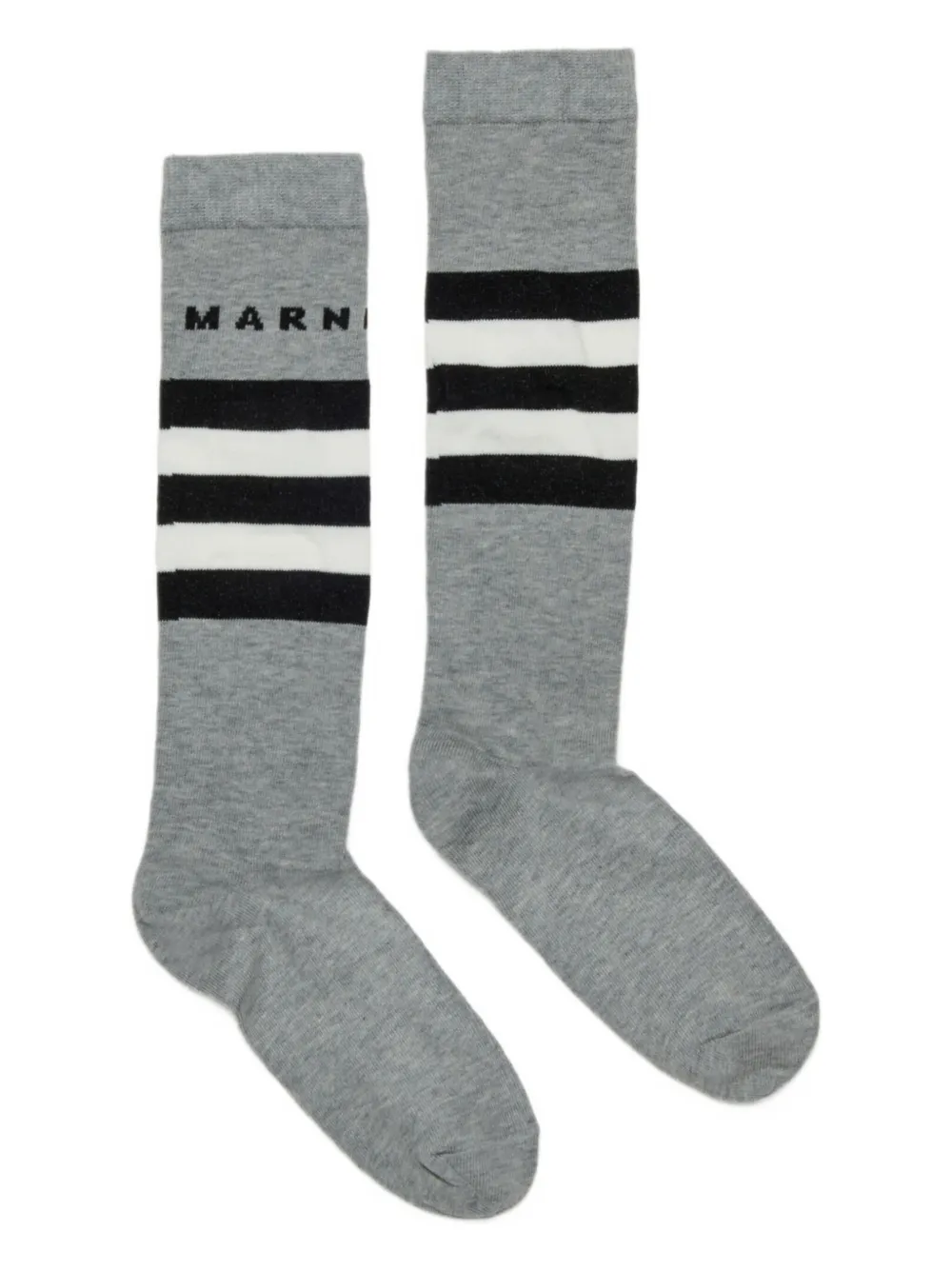 

Полосатые носки с логотипом Marni Kids, серый