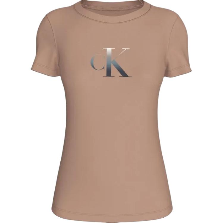 

Calvin Klein Футболка женская коричневая, Коричневый, Calvin Klein Футболка женская коричневая