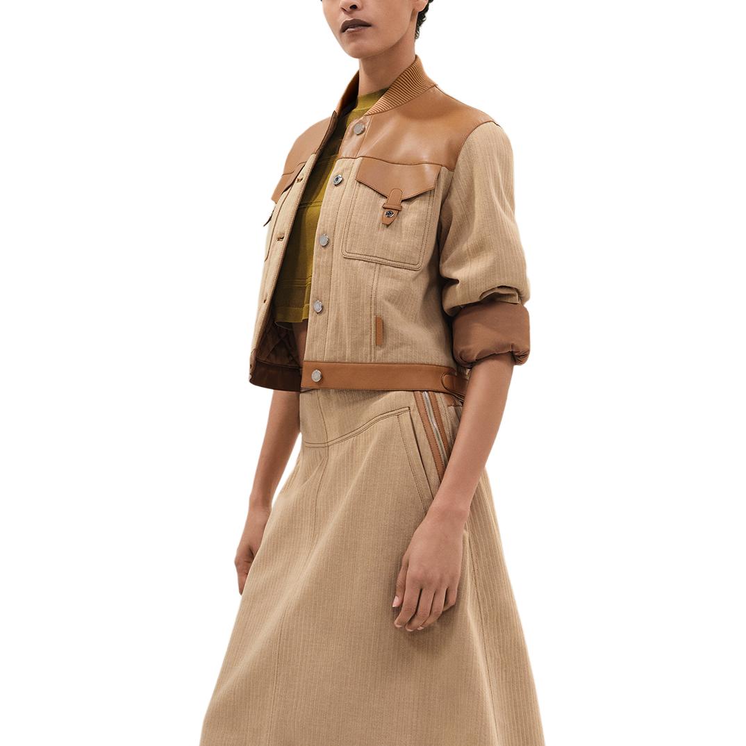 

HERMES Куртка женская мраморная бежевая, Marble Beige