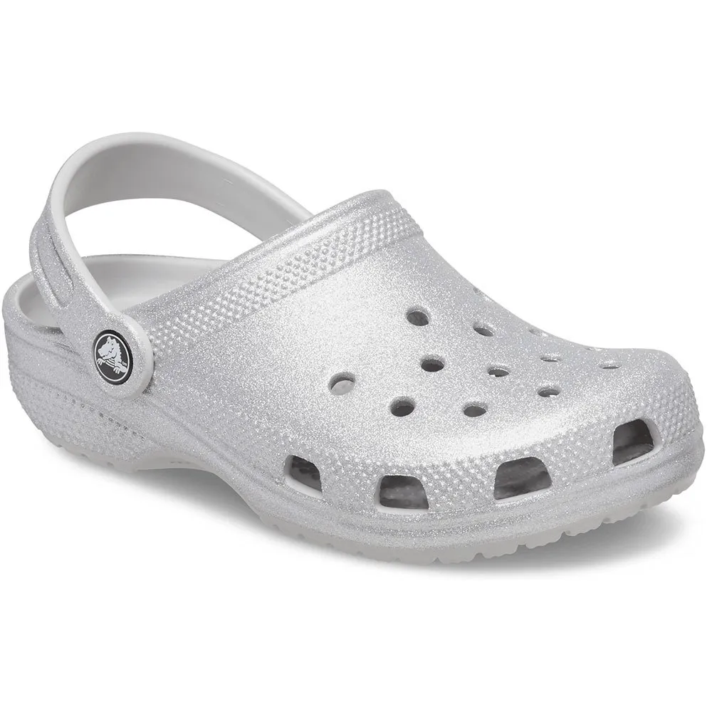 

Сабо Crocs Classic Glitter Clog K, серебряный