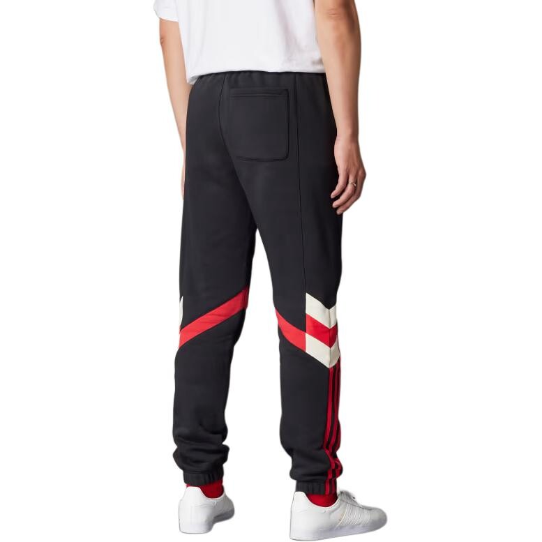Трикотажные спортивные штаны мужские черные/красные Adidas Originals, черный/красный — фото 3