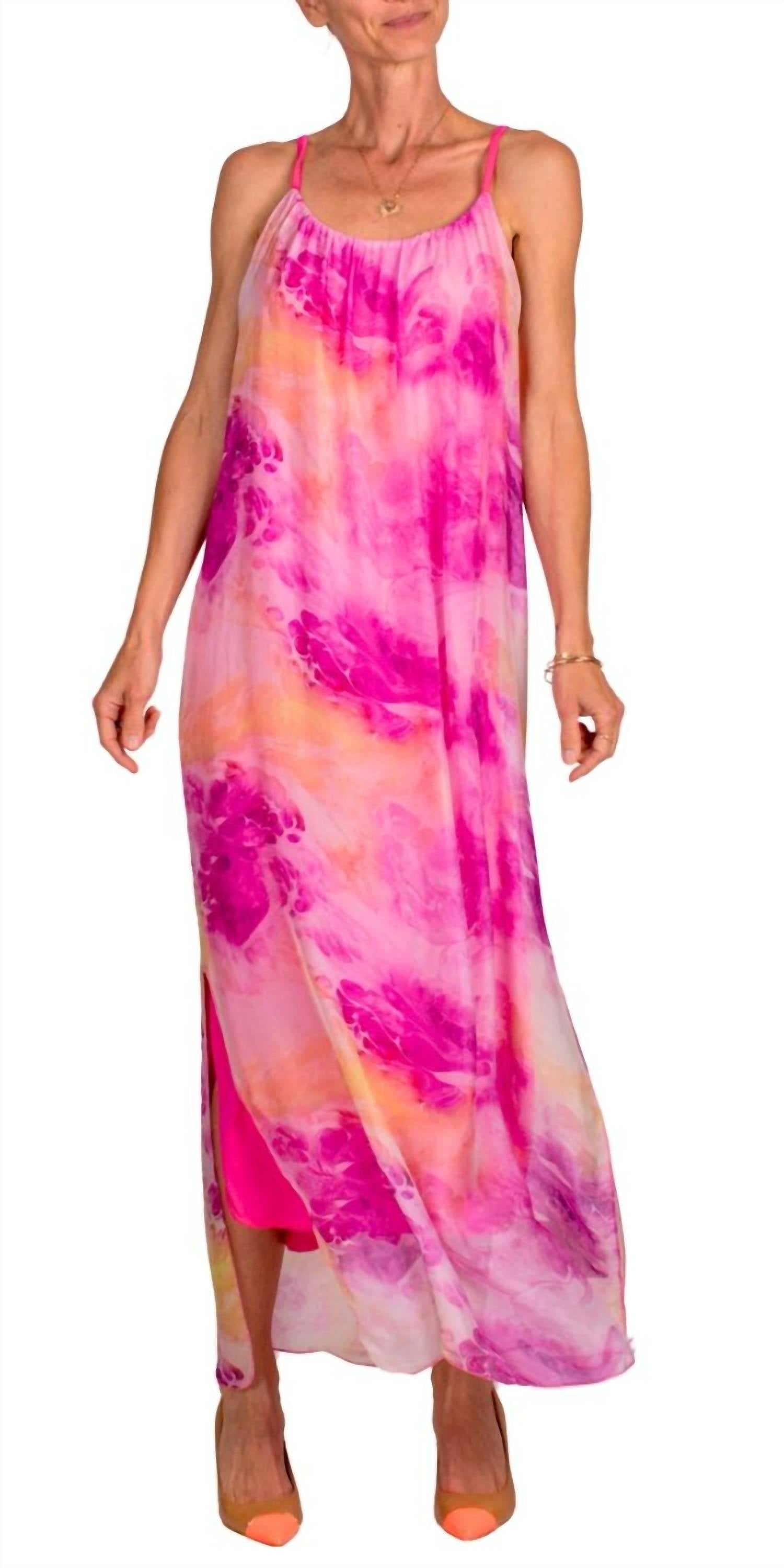 

Платье макси Venus Spruzzo ярко-розового цвета Gigi Moda, розовый