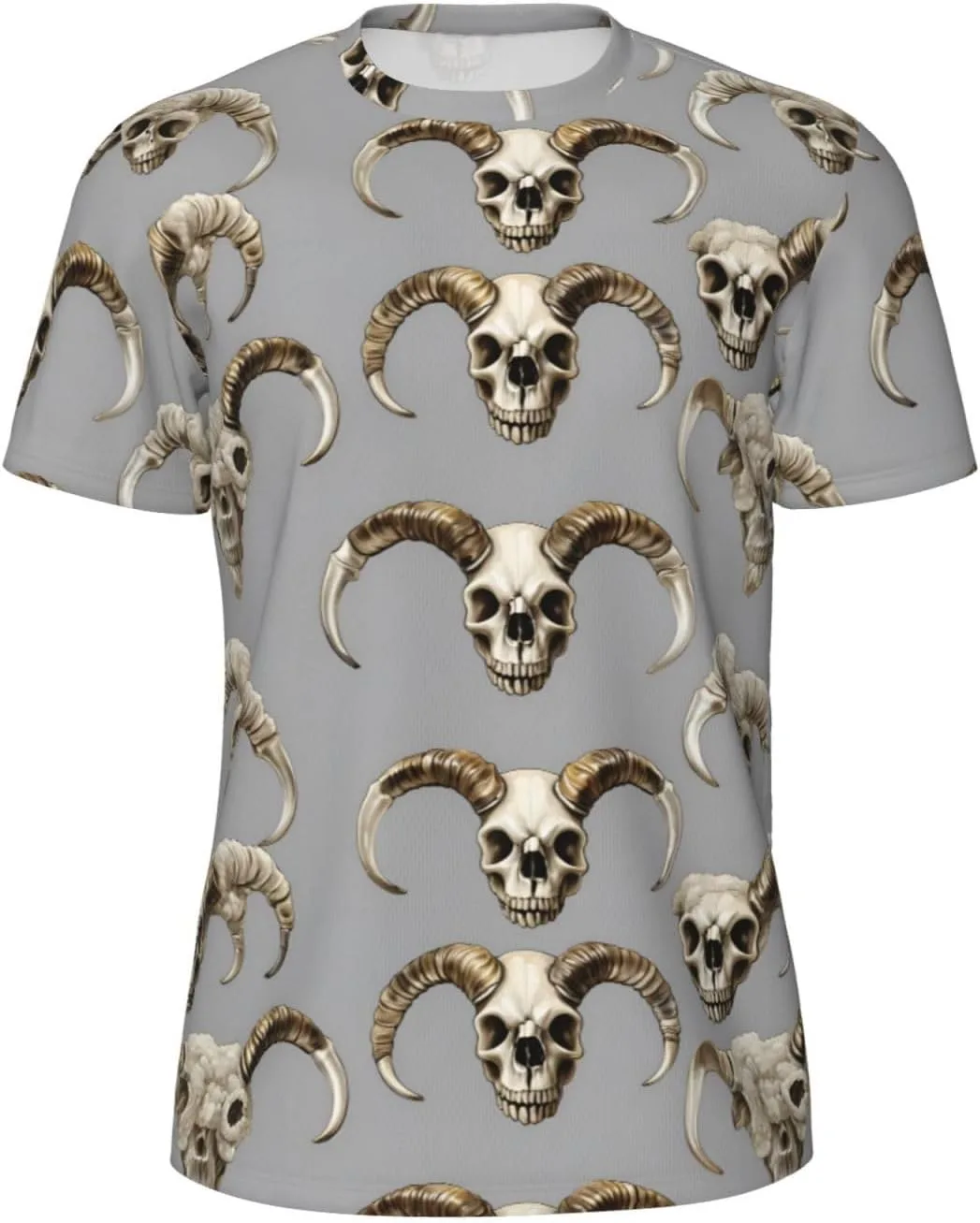 

Футболка мужская Ribal Bull Skull On White Print летняя с коротким рукавом, легкая и дышащая SDFHU