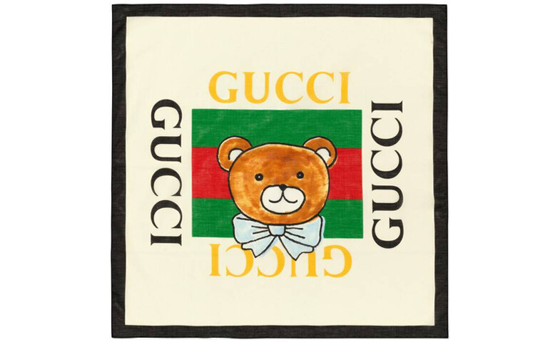 

Шарф шелковый Gucci женский, белый / черный