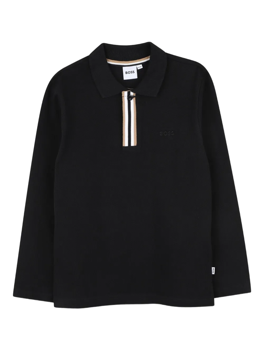 

Рубашка поло с длинными рукавами BOSS Kidswear, черный