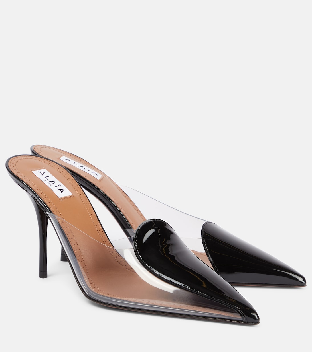 Le Cœur Abstrait 90 лаковые шлепанцы Alaïa, нуар