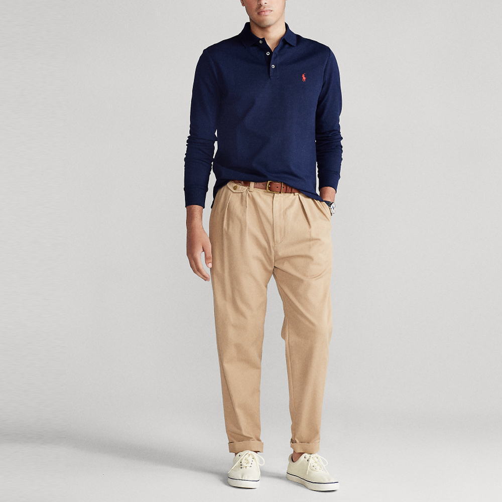 Футболка поло мужская морская синяя Polo Ralph Lauren — фото 3