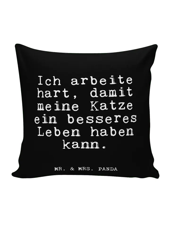 

Подушка Mr & Mrs Panda 40x40 Ich arbeite hart damit, черный