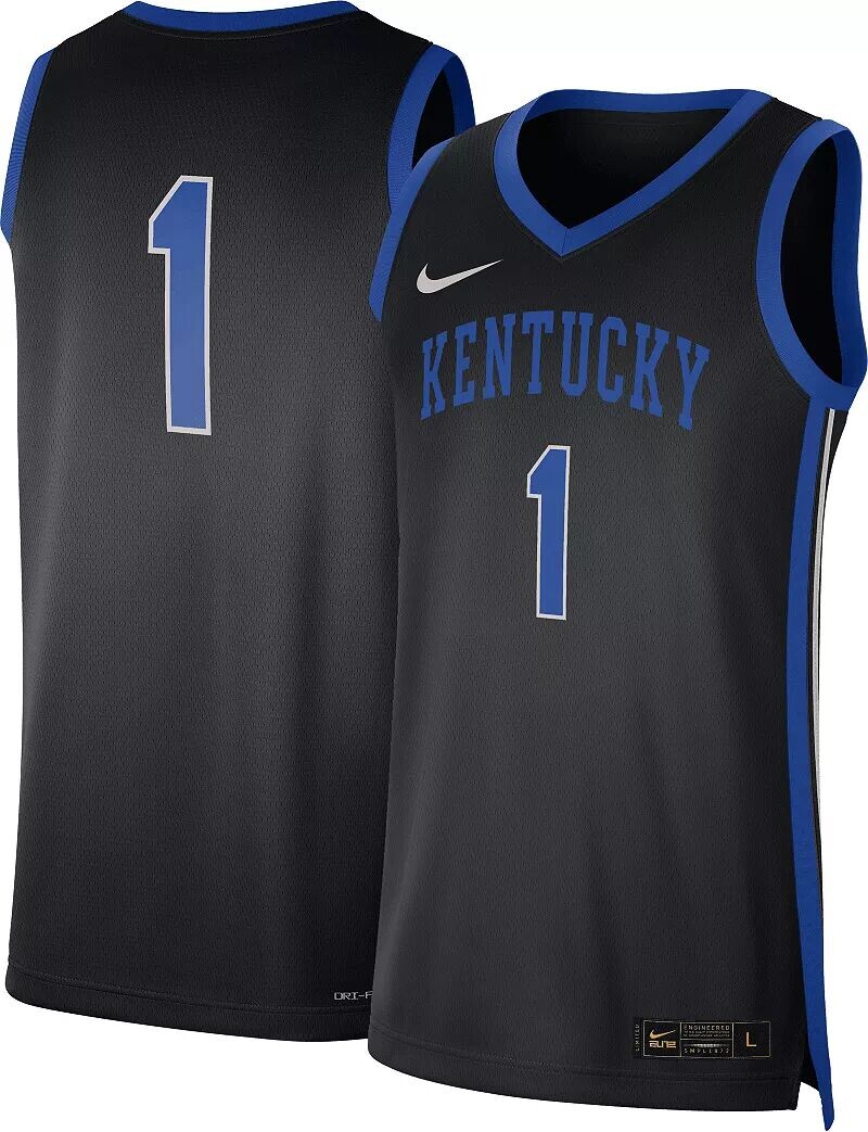 

Мужская черная баскетбольная майка Nike Kentucky Wildcats #1