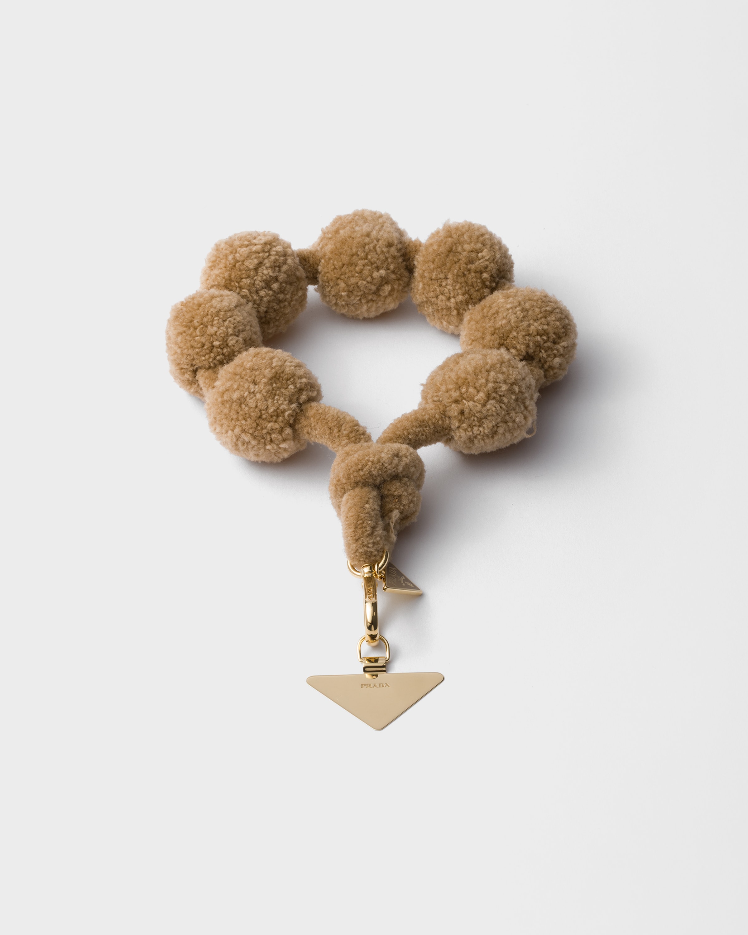 

Шерстяной ремешок для смартфона на запястье Prada, верблюжий коричневый