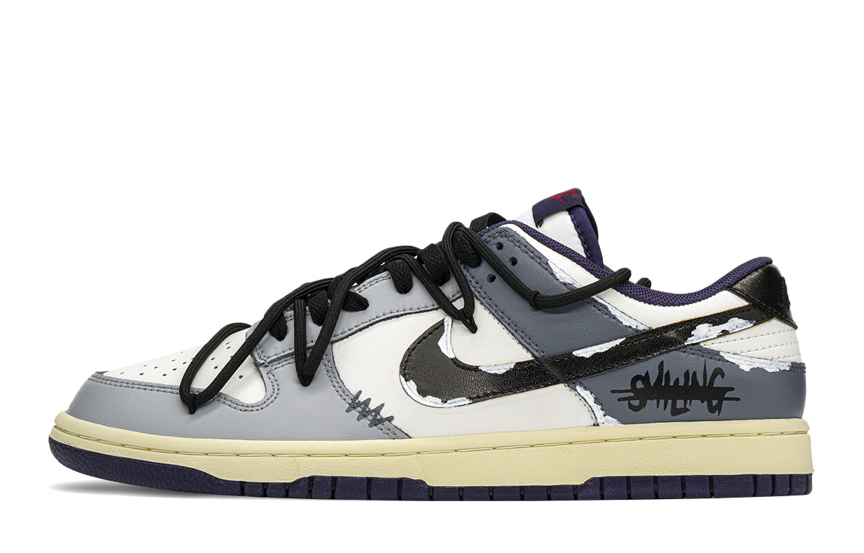 

Кроссовки Nike Dunk Skateboard Shoes Men Low-Top Black White Gray, черный/белый/серый