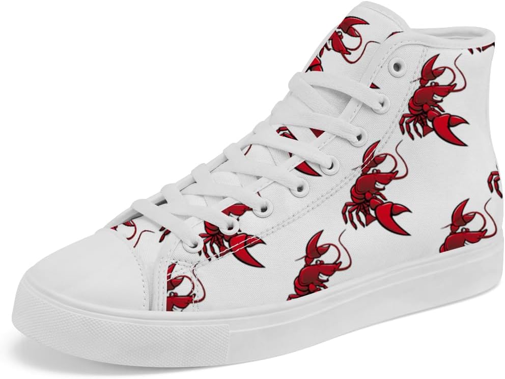 

Высокие кеды из холста Lobster, высокие кроссовки на шнуровке, повседневная обувь для женщин и мужчин Chebing, красный