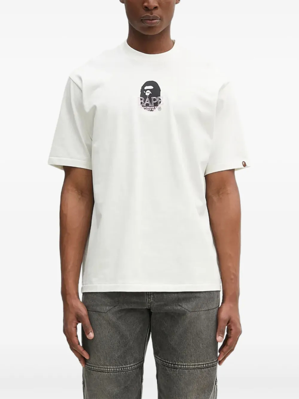 

Футболка с принтом головы обезьяны A BATHING APE, нейтральный