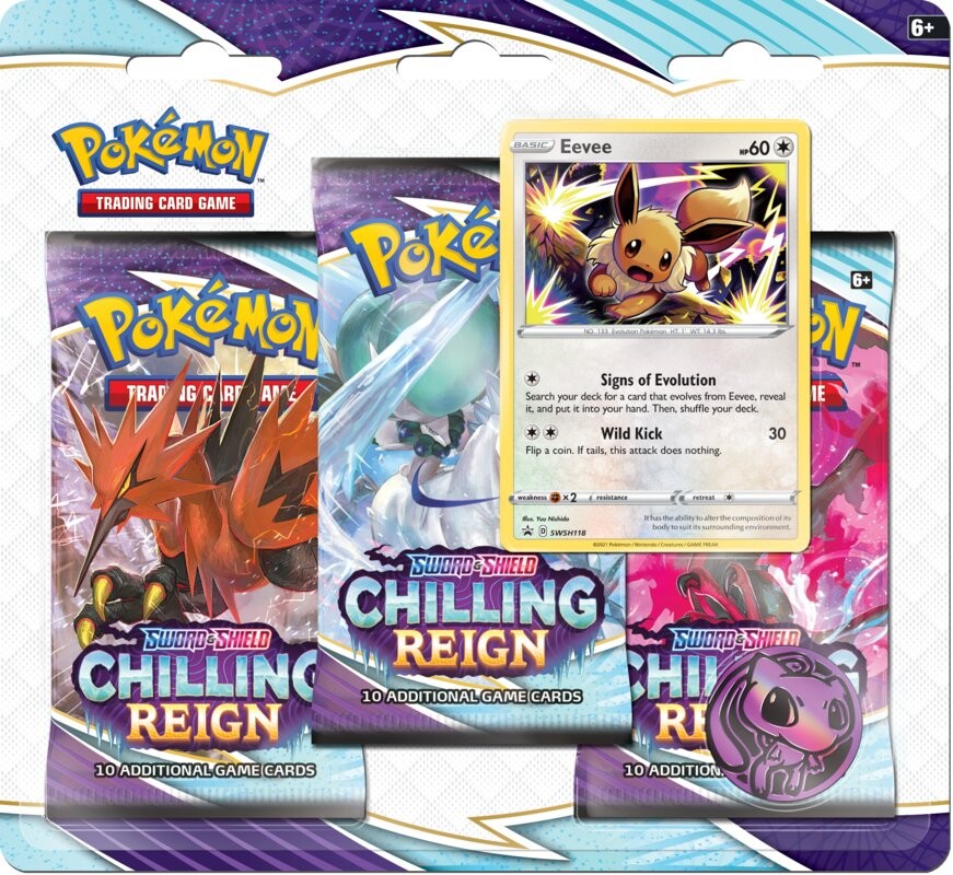 

Chilling Reign: блистер из 3 упаковок Eevee Pokemon