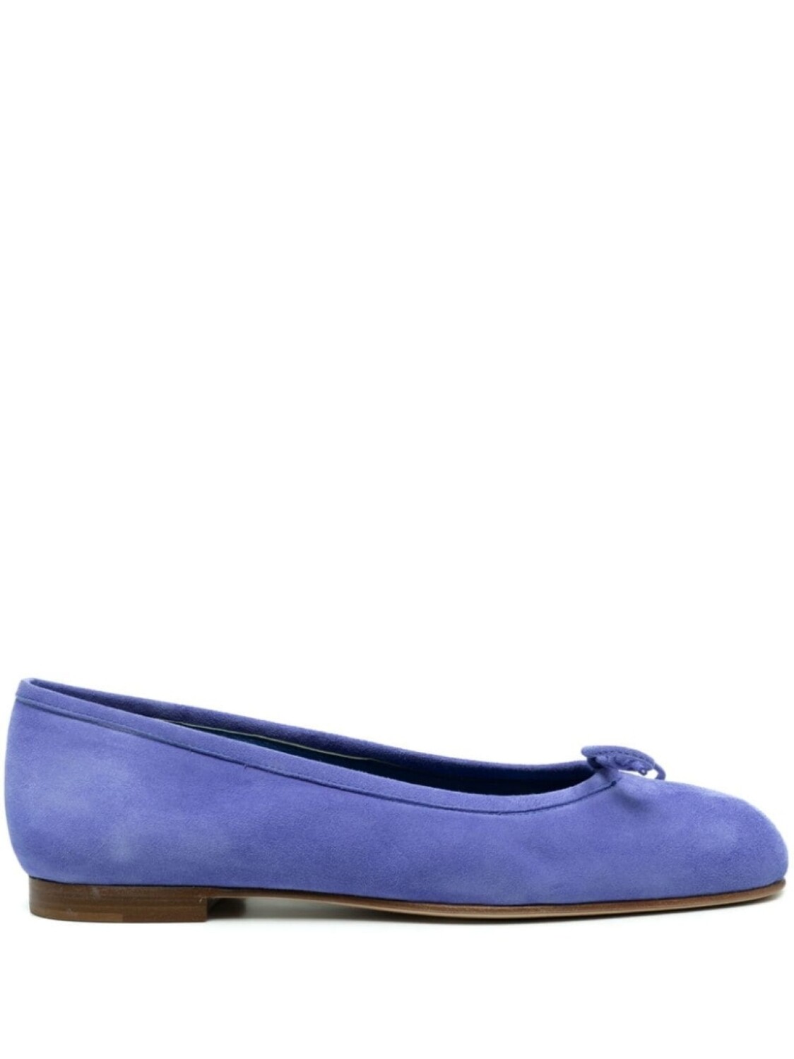 

Manolo Blahnik Veralli flat suede ballerinas, синий
