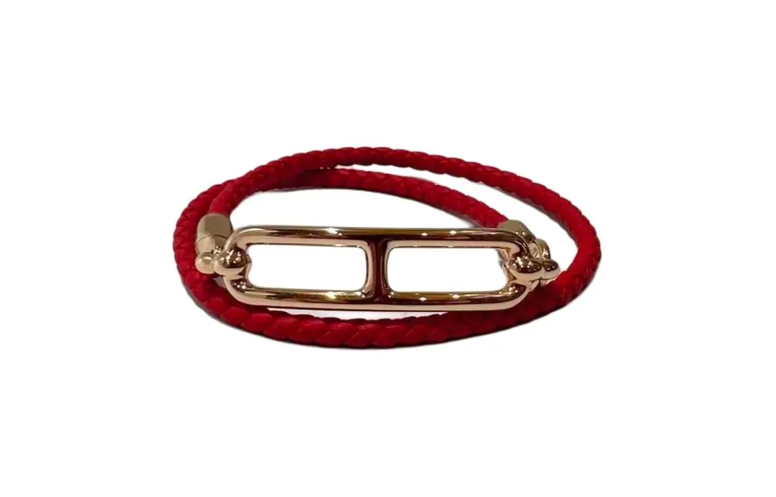 Hermes Браслет из коровьей кожи, женские, красные — фото 3
