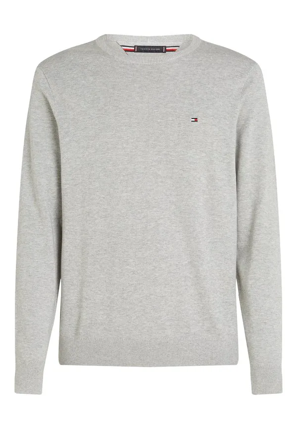 Свитер с круглым вырезом и вышивкой флага Tommy Hilfiger, Light Grey Heather — фото 4