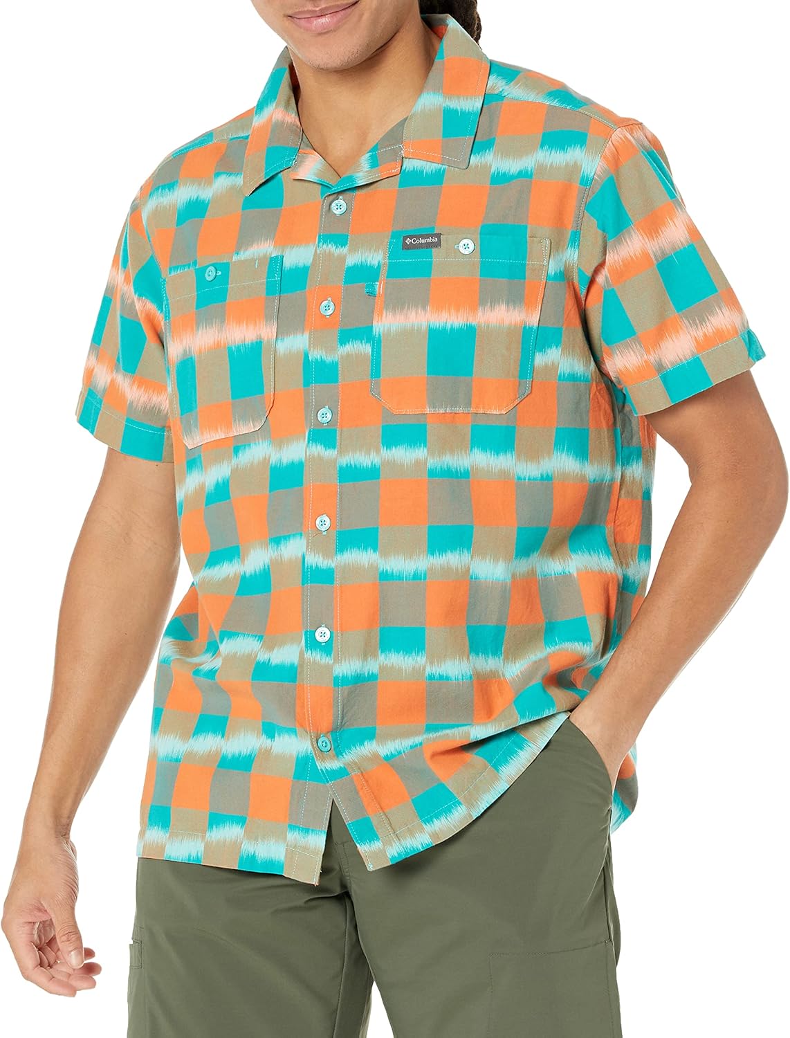 

Columbia мужская рубашка с коротким рукавом Scenic Ridge, Desert Orange Ikat
