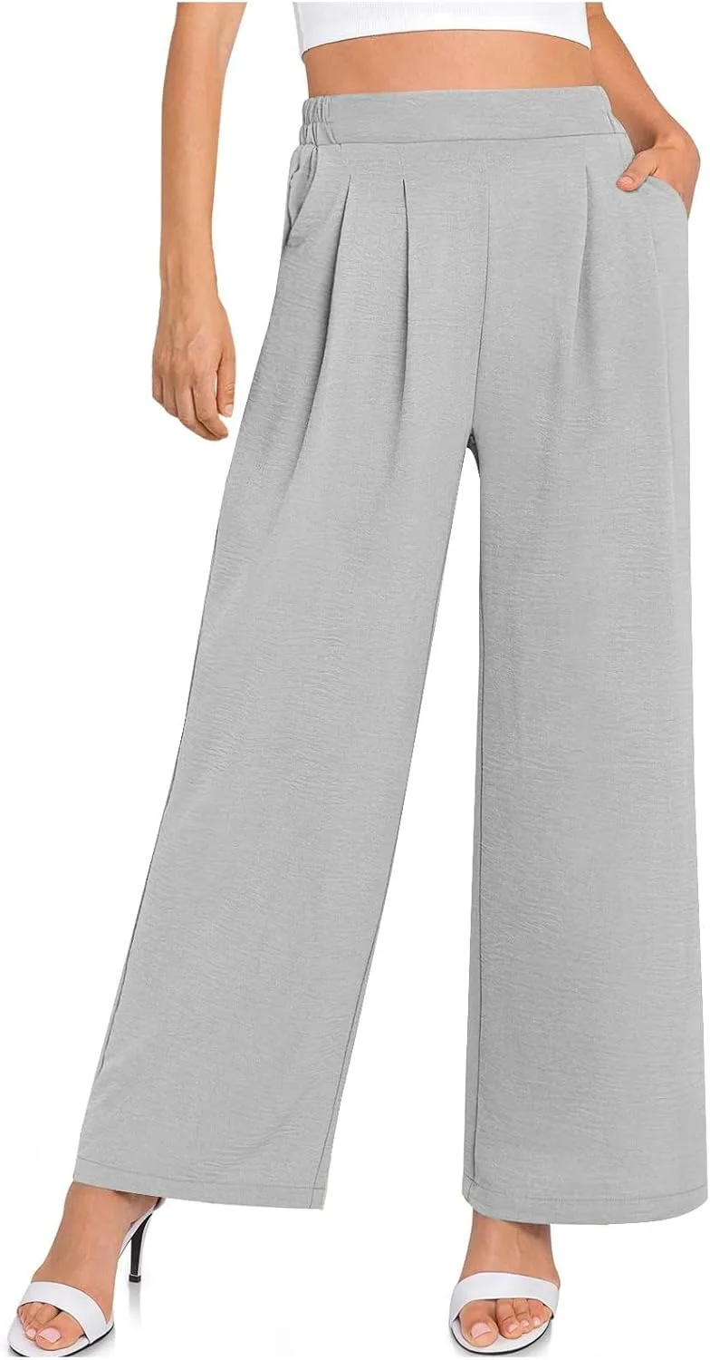 

JOAU Женские повседневные брюки плиссе с высокой талией и карманами