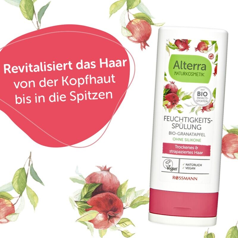 Увлажняющий кондиционер органический гранат Alterra NATURKOSMETIK, 200 ml — фото 3