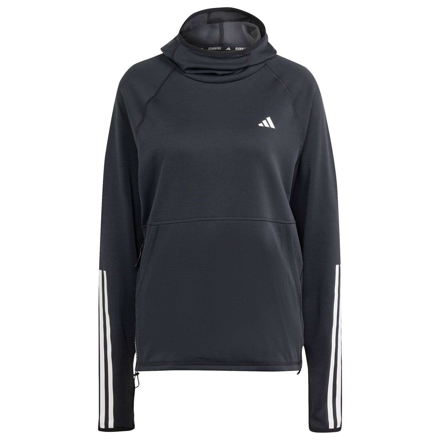 

Футболка для бега Adidas Own The Run 3-Stripes Hoodie, черный