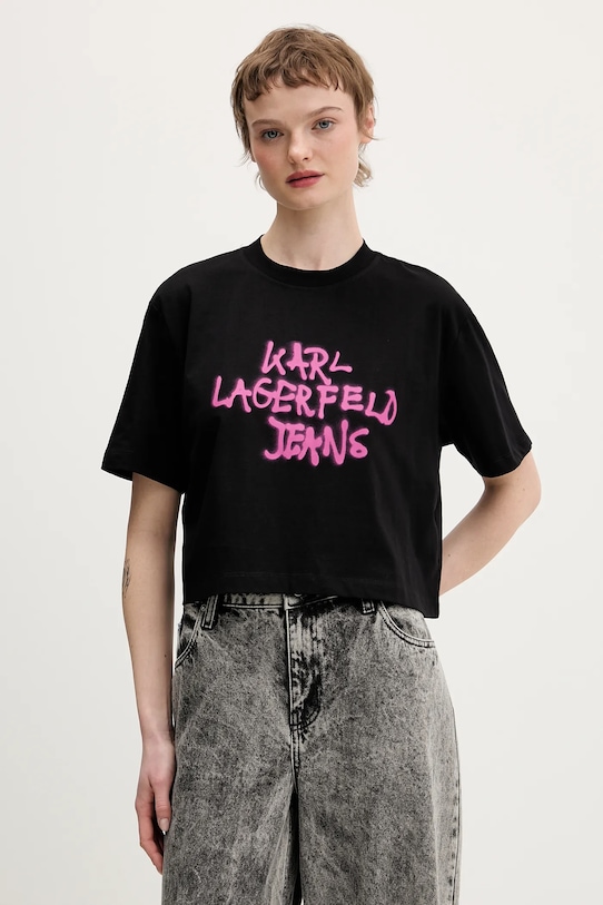 

Хлопковая футболка Karl Lagerfeld Jeans, черный