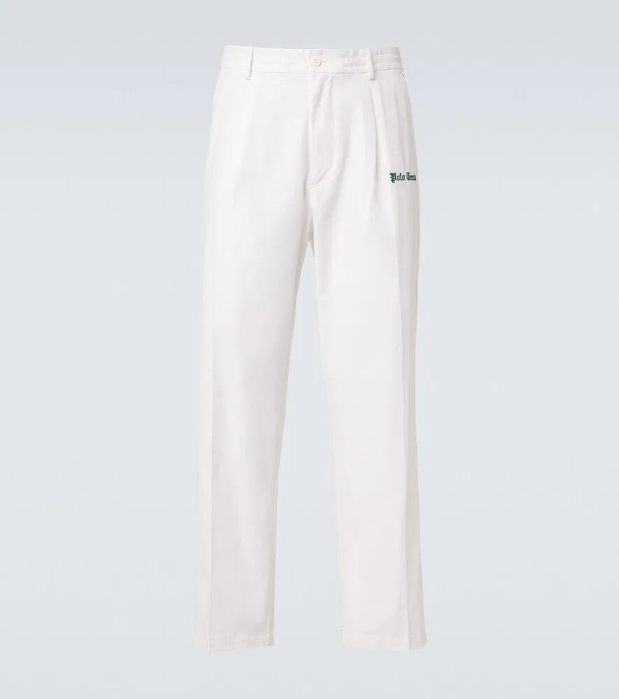 Прямые брюки из хлопковой смеси с логотипом Polo Ralph Lauren, белый