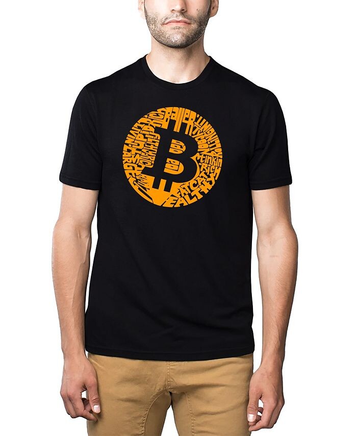 

Мужская футболка Bitcoin Premium Word Art LA Pop Art, черный
