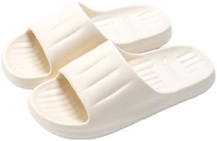 

Платформенные тапочки-подушки для мужчин и женщин, легкие шлепанцы с открытым носком для душа, комфортные женские сандалии Cloud, плоские летние сандалии (Размер: EU 44/45, Цвет: кофейный) Bydzkj, белый