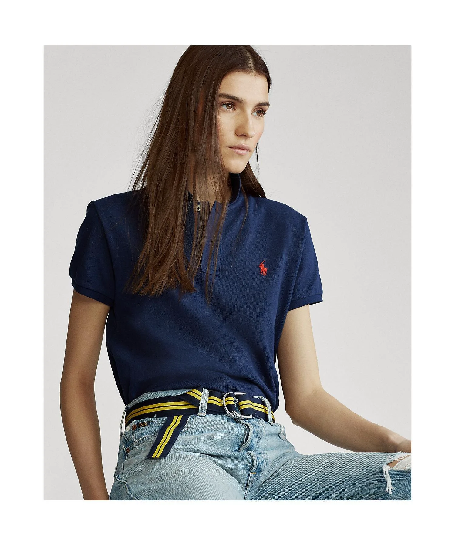 Классическая сетчатая рубашка-поло Polo Ralph Lauren, 410 Navy