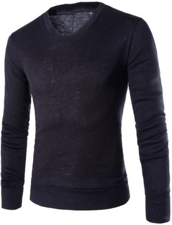 

Мужской пуловер из хлопка с длинным рукавом и V-образным вырезом SWEPER