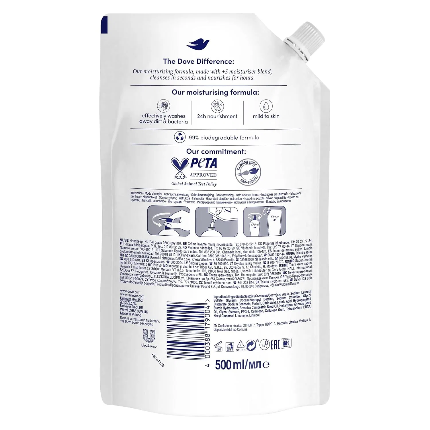 Жидкое мыло Dove Nourishing Hand Wash Lotion Rich Care, 10 x 500 мл Dove — фото 4