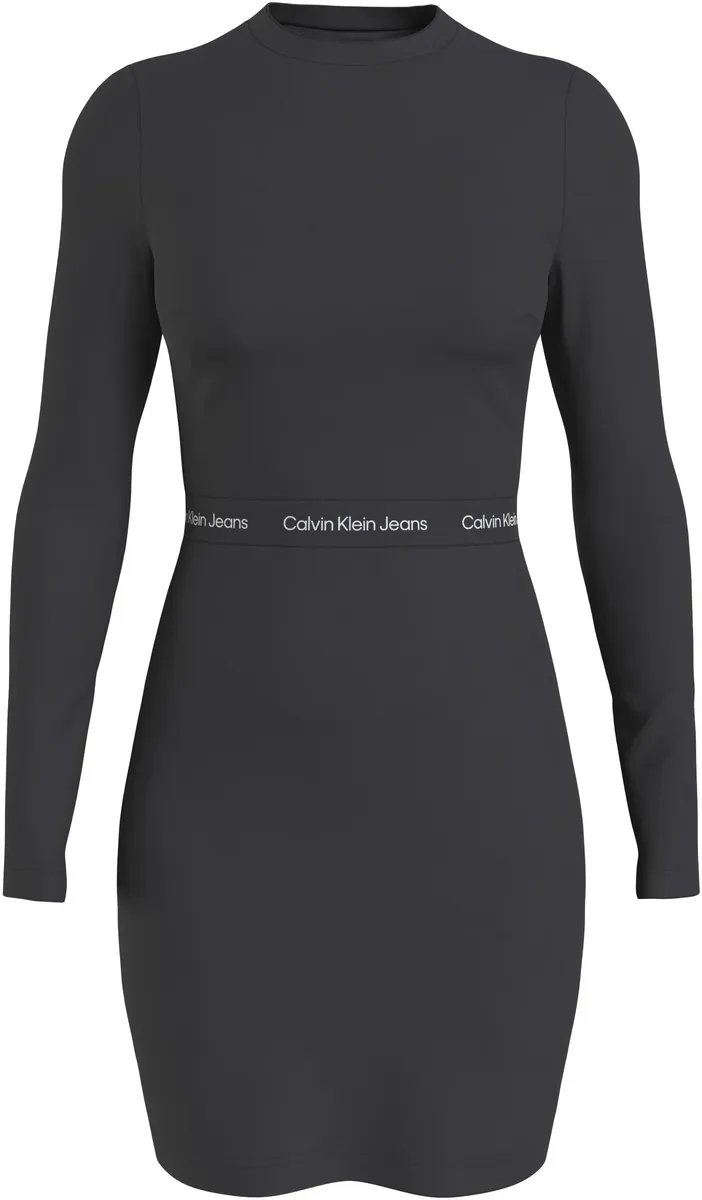 

Платье из джерси Calvin Klein Jeans "LOGO ELASTIC MILANO LS DRESS", цвет Ck Black