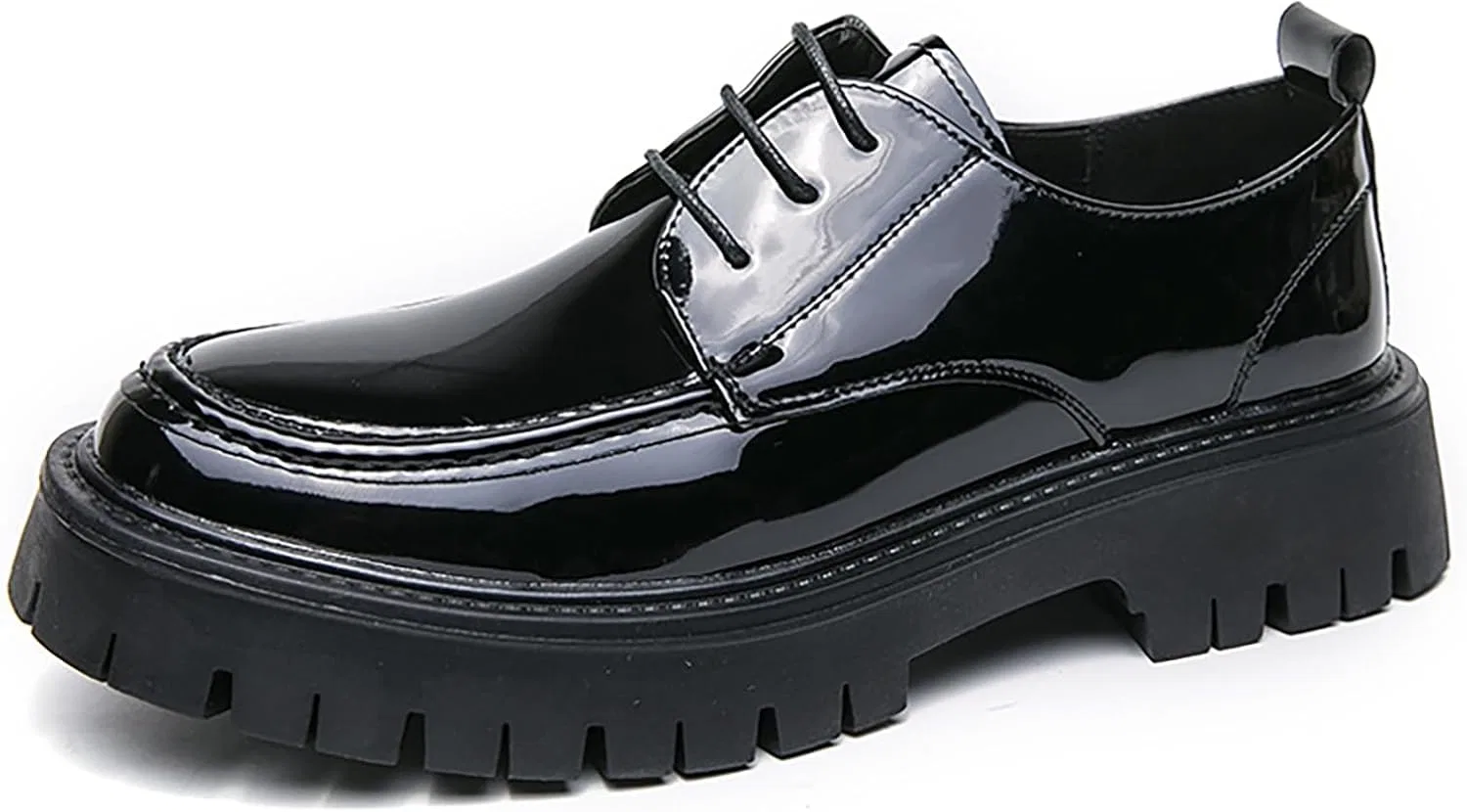 Лоферы кожаные платформа Men's, Black MVIOBUY