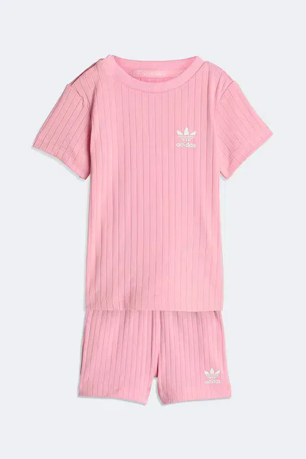 Комплект детский из гладкого трикотажа Adidas Originals, розовый