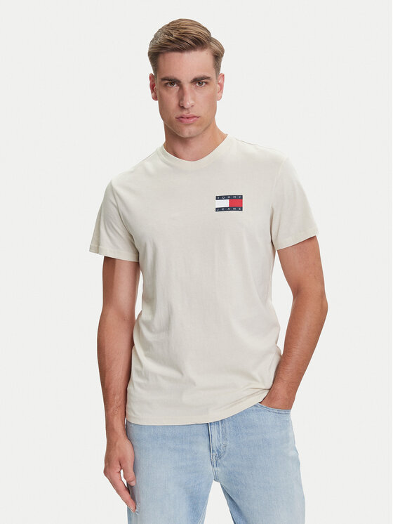 

Футболка slim fit Essential DM0DM20740 Tommy Jeans, бежевый