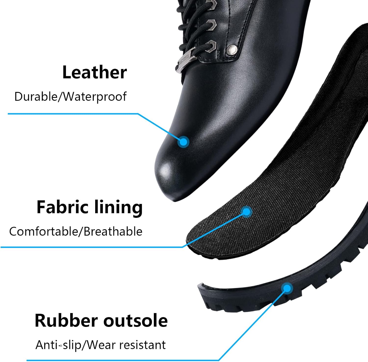 Мужские мотоциклетные ботинки RiderVibe, боевые ботинки с ПУ-кожи, повседневные водонепроницаемые ботинки до щиколотки с молнией для байкеров, Style-a — фото 2