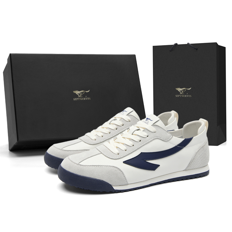 

Низкие повседневные туфли мужские SEPTWOLVES, White Blue (Standard Leather Shoe Size)