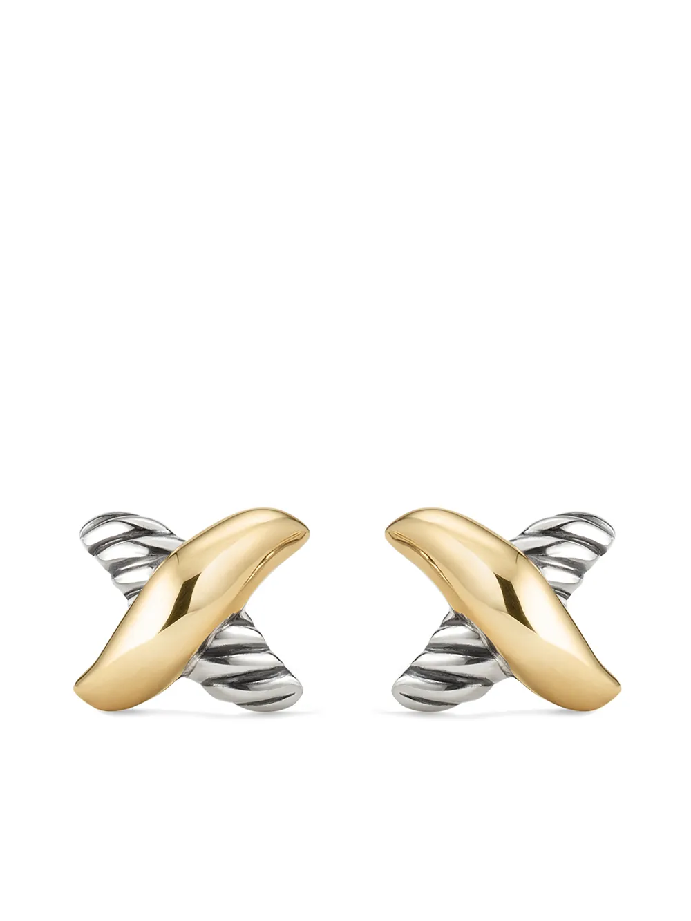 

Серьги-гвоздики Petite X из желтого золота и серебра (7.5 мм) David Yurman, золотой
