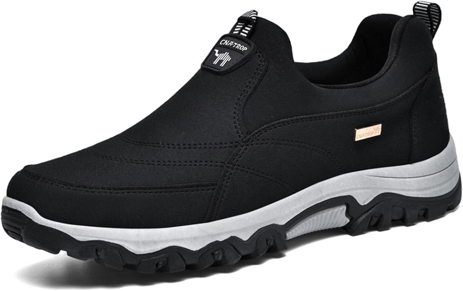 

Мужские модные легкие ортопедические прогулочные тапочки из канваса, нескользящие, повседневные с поддержкой свода стопы, обувь для вождения, удобные и дышащие канвасовые туфли Myallfeet, черный