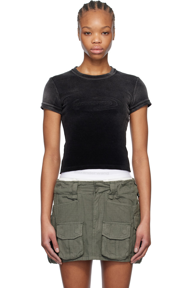 

Выцветшая детская футболка Alexanderwang.T, цвет washed nickel
