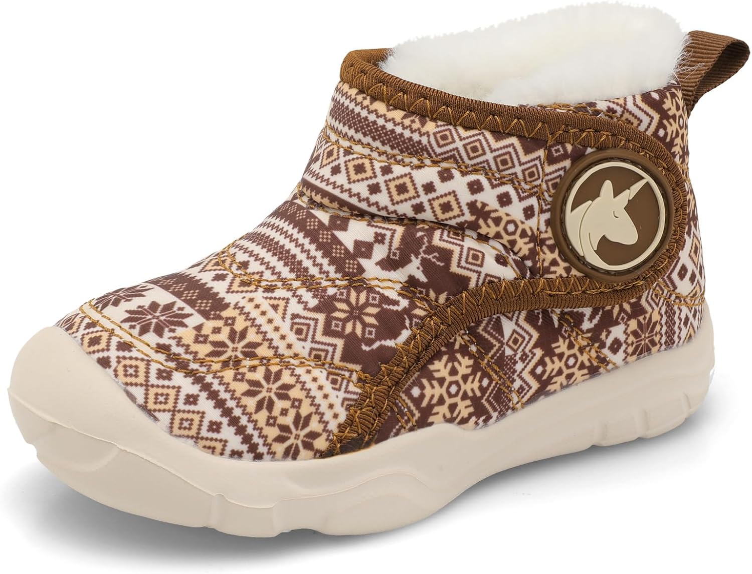 

Зимние ботинки для малышей LeIsfIt для девочек и мальчиков, широкие, теплые с флисовой подкладкой, для дома и улицы, Brownbohemian