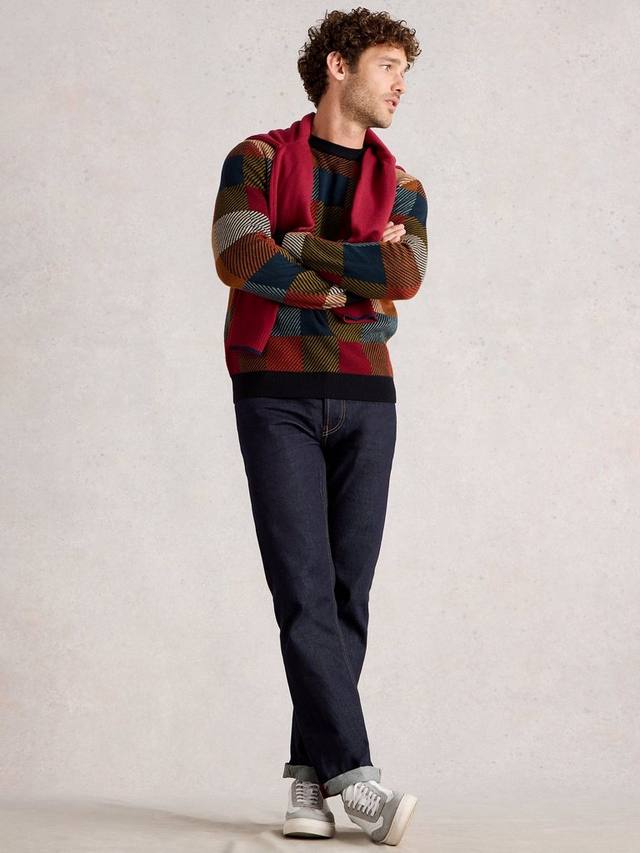 

Джемпер с длинным рукавом и круглым вырезом в клетку White Stuff, Red/Multi