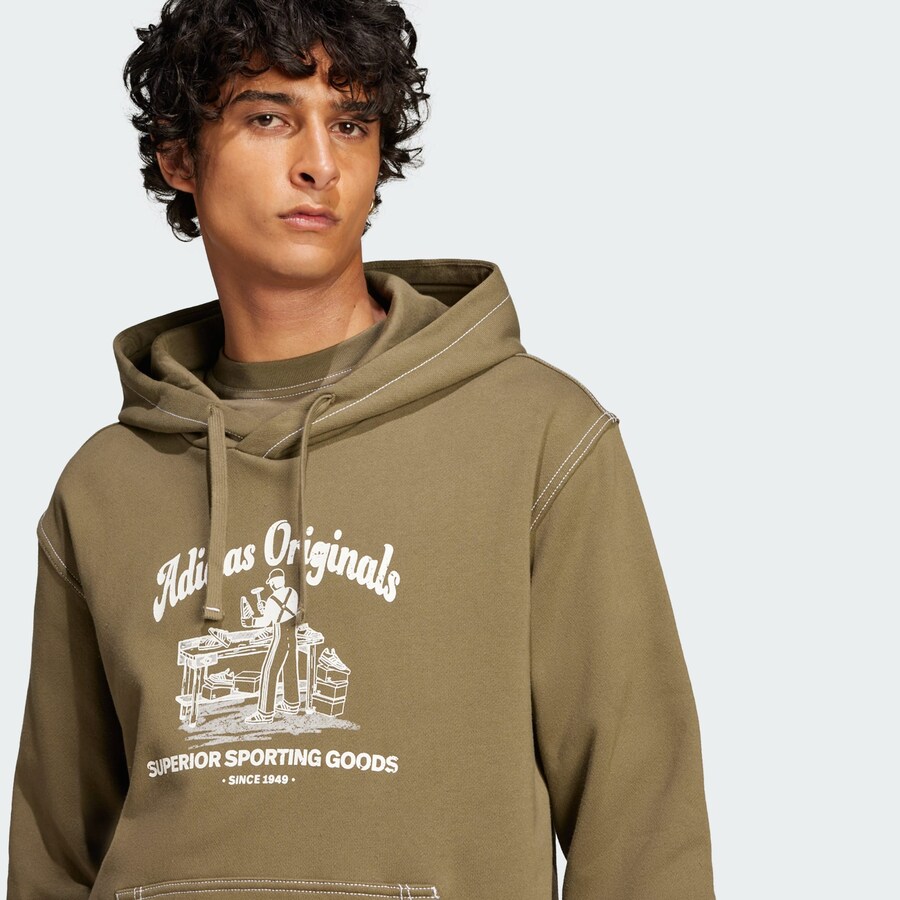 Толстовка с капюшоном ADIDAS ORIGINALS Sweatshirt Wabash, зеленый — фото 3
