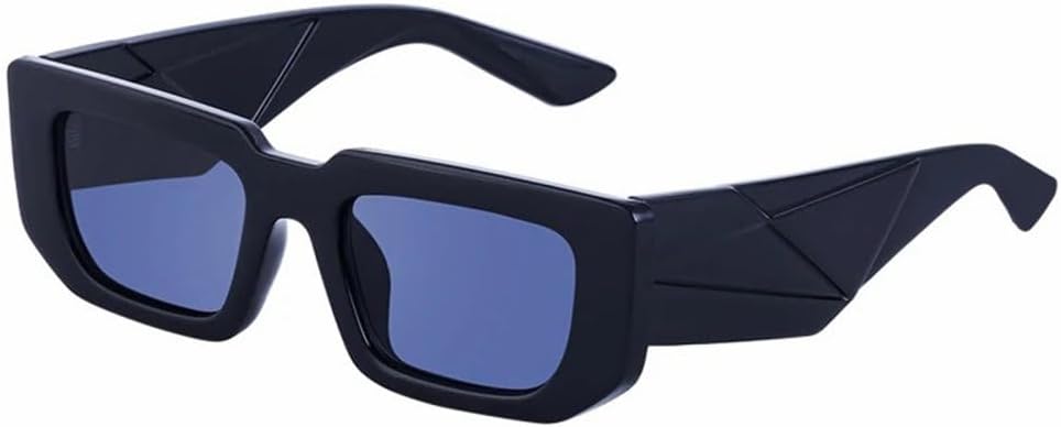 

Модные маленькие прямоугольные солнцезащитные очки в винтажном классическом стиле для мужчин и женщин, солнцезащитные очки с защитой от УФ-излучения UV400 MTZJH, Bright Black