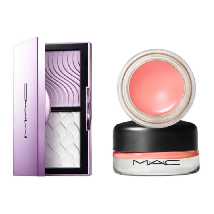 MAC Палетка теней для век Purple White Cake Salmon, корректор тона кожи, 7г+5г — фото 4